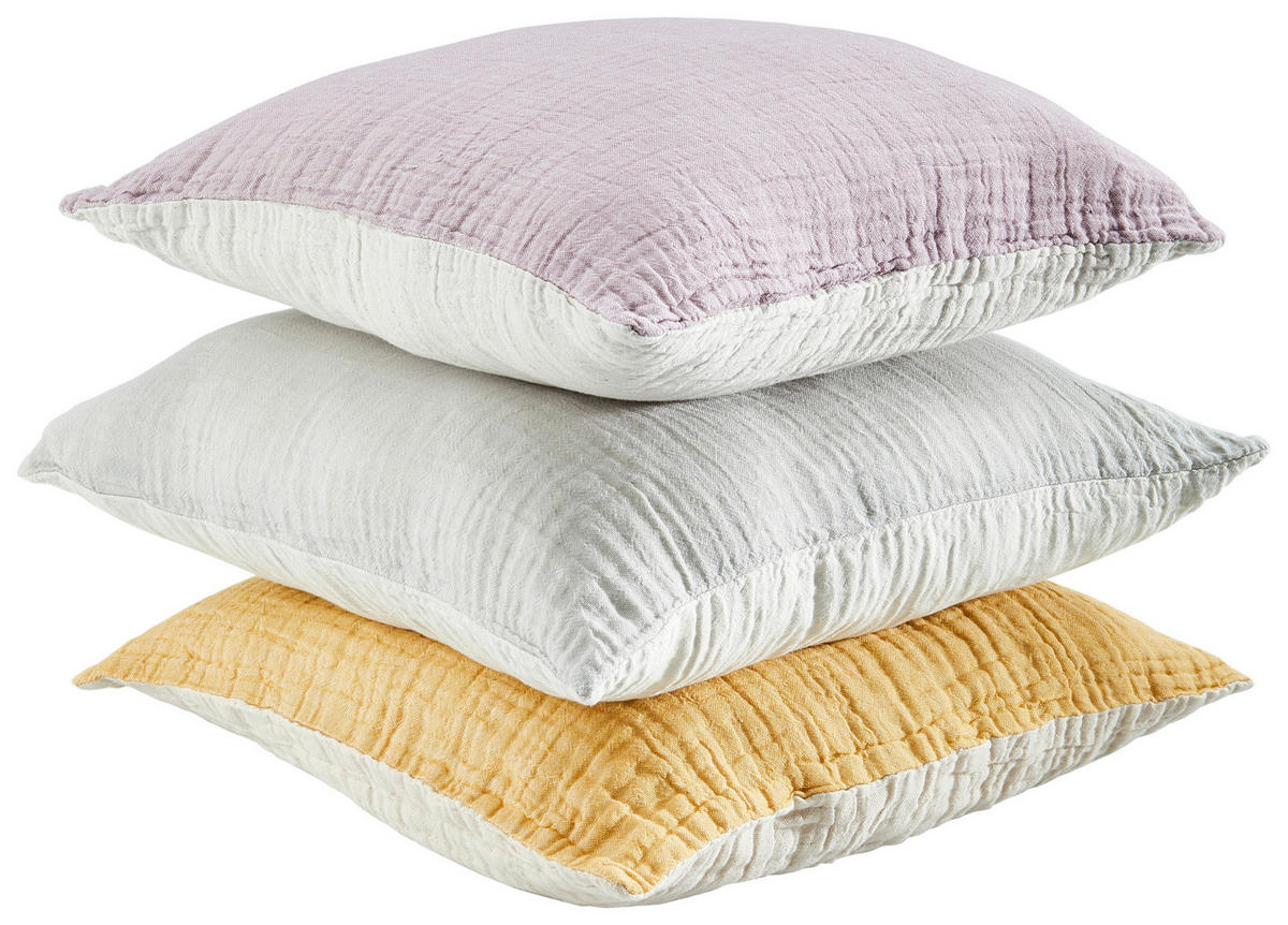 KISSENHÜLLE Musa 50/50 cm  - Gelb/Naturfarben, KONVENTIONELL, Textil (50/50cm) - Ambiente