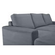 ECKSOFA Dunkelgrau Cord  - Dunkelgrau/Schwarz, KONVENTIONELL, Textil/Metall (150/240cm) - Carryhome