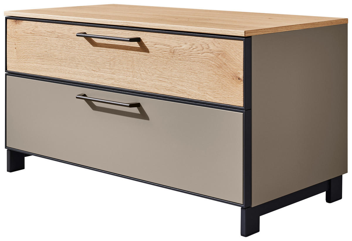 GARDEROBENBANK 84/44/40 cm  - Wildeiche/Fango, Design, Holzwerkstoff/Metall (84/44/40cm) - Dieter Knoll