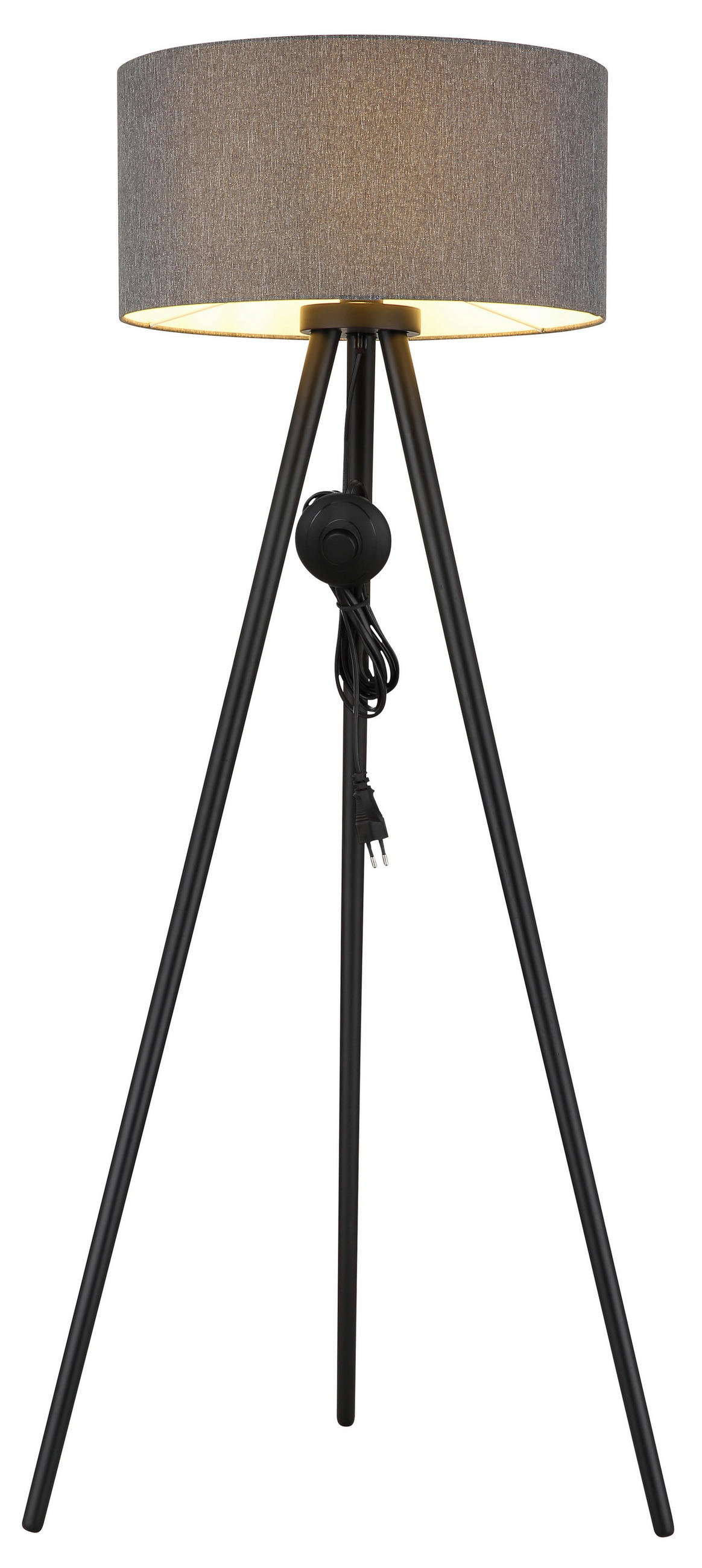 STEHLEUCHTE Stabilo 57/148 cm  - Anthrazit/Schwarz, Design, Holz/Kunststoff (57/148cm) - Globo