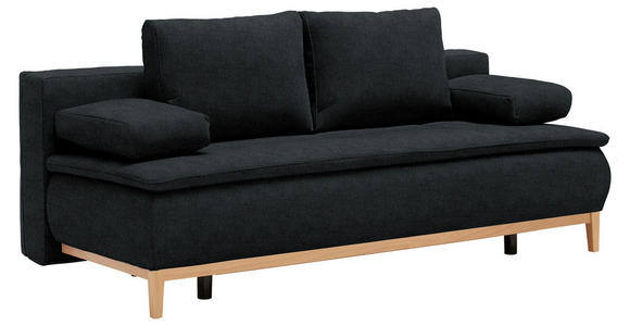 BOXSPRINGSOFA in Webstoff Anthrazit - Eichefarben/Anthrazit, Design, Holz/Textil (202/78-93/100cm) - Venda