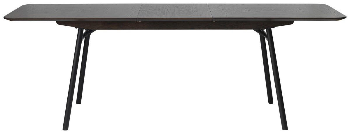 ESSTISCH Schwarz, Dunkelbraun rechteckig  ausziehbar  - Dunkelbraun/Schwarz, Trend, Holzwerkstoff/Metall (180-230/90/75cm) - Carryhome