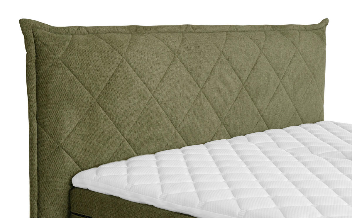 BOXSPRINGBETT 160/200 cm  in Grün  - Schwarz/Grün, KONVENTIONELL, Holz/Textil (160/200cm) - Welnova