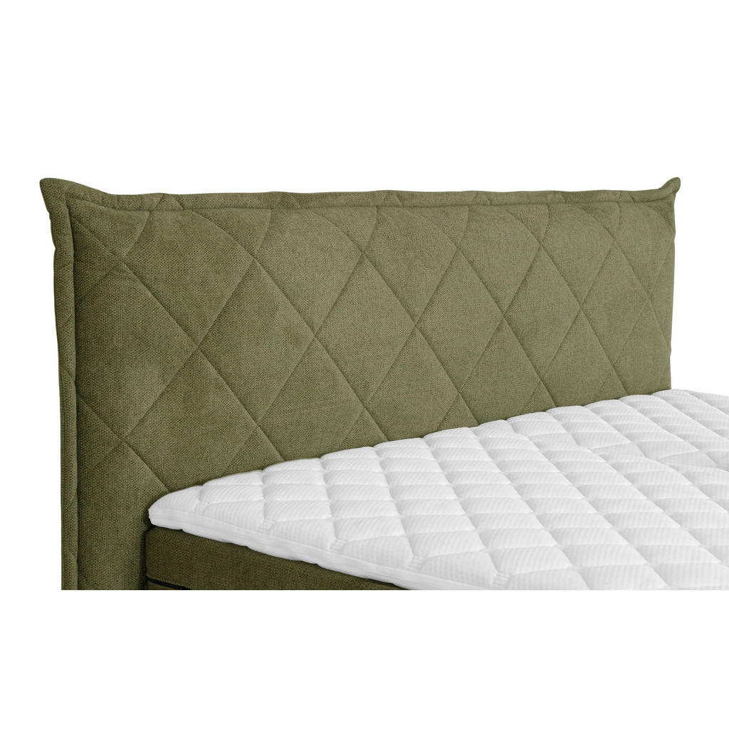 Thumbnail - Welnova Boxspringbett, Grün, Textil, H3, 7-Zonen, Höhe ca. 17 cm, 180x200 cm, gepolstertes Kopfteil, in verschiedenen Gr...