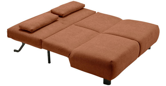 SCHLAFSOFA Flachgewebe Terracotta  - Terracotta/Schwarz, KONVENTIONELL, Textil/Metall (150/85/100cm) - Carryhome