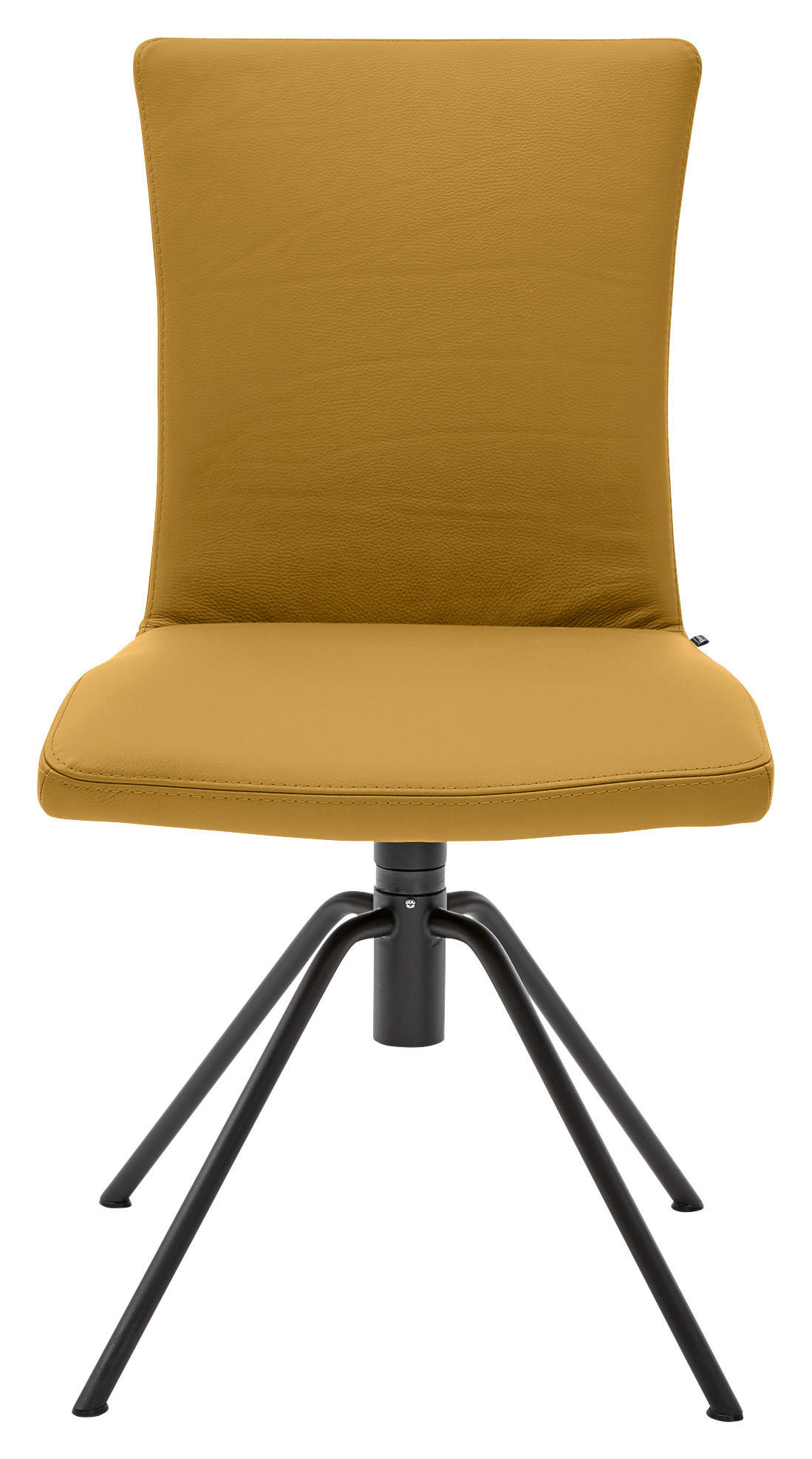 STUHL Echtleder Gelb  - Gelb/Schwarz, Design, Leder/Metall (52/91/58cm) - Musterring