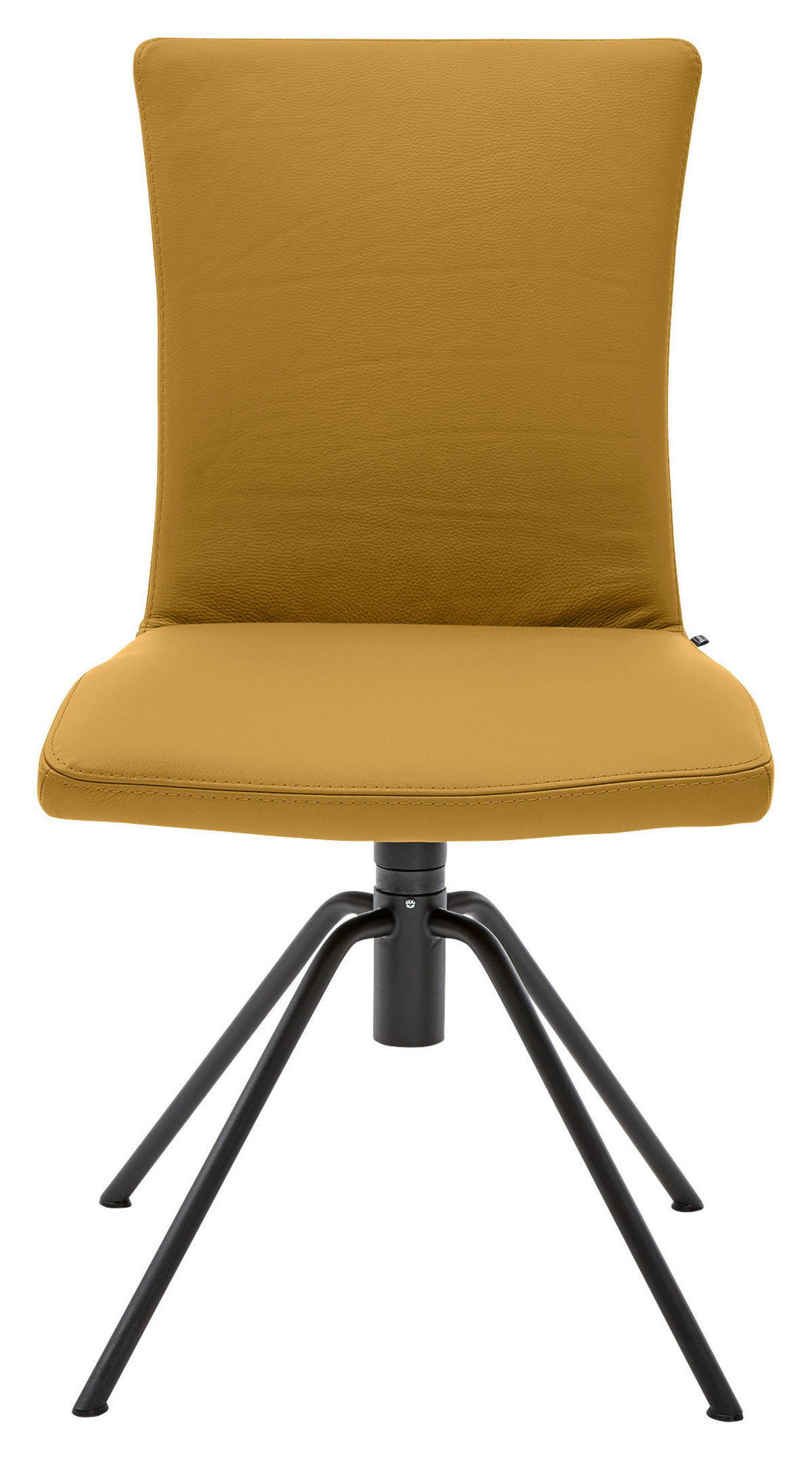 STUHL Echtleder Gelb  - Gelb/Schwarz, Design, Leder/Metall (52/91/58cm) - Musterring