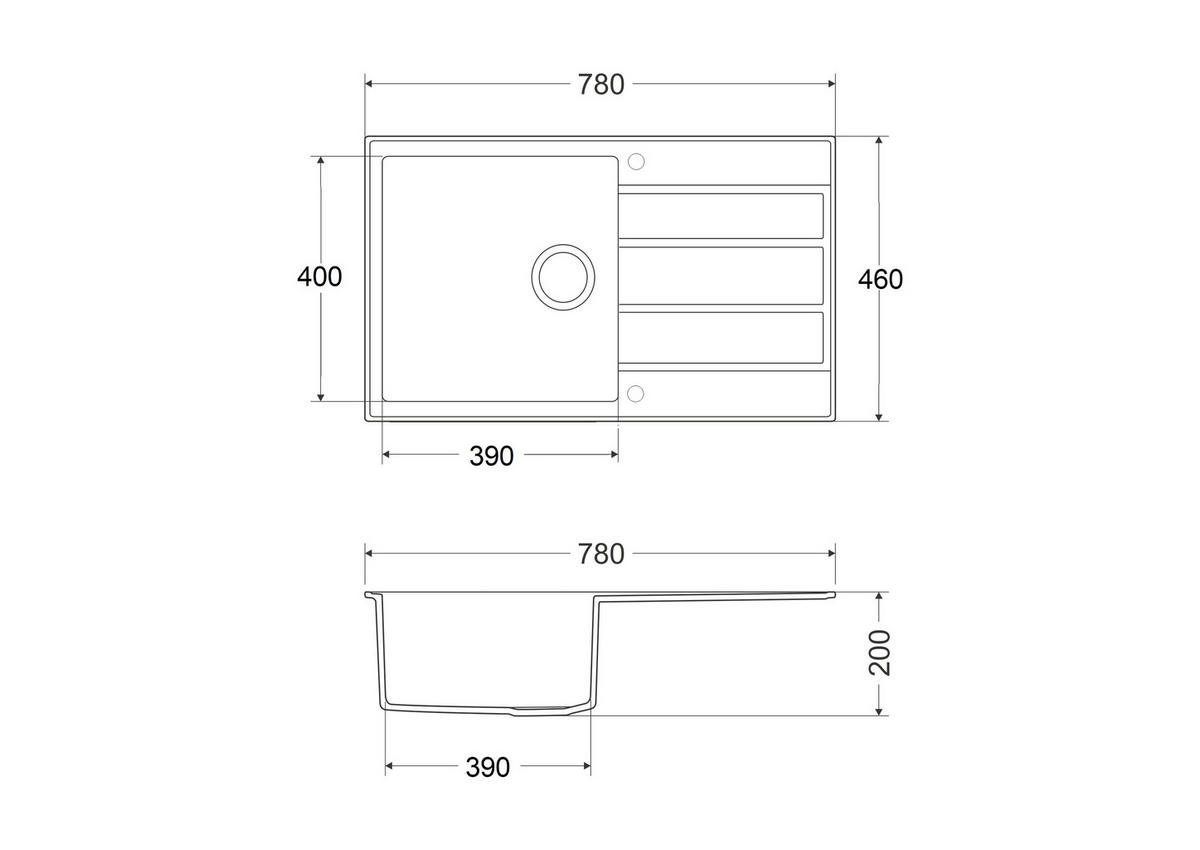 SUDOPERA      78/46/20 cm      - siva, Osnovno, kamen (78/46/20cm)