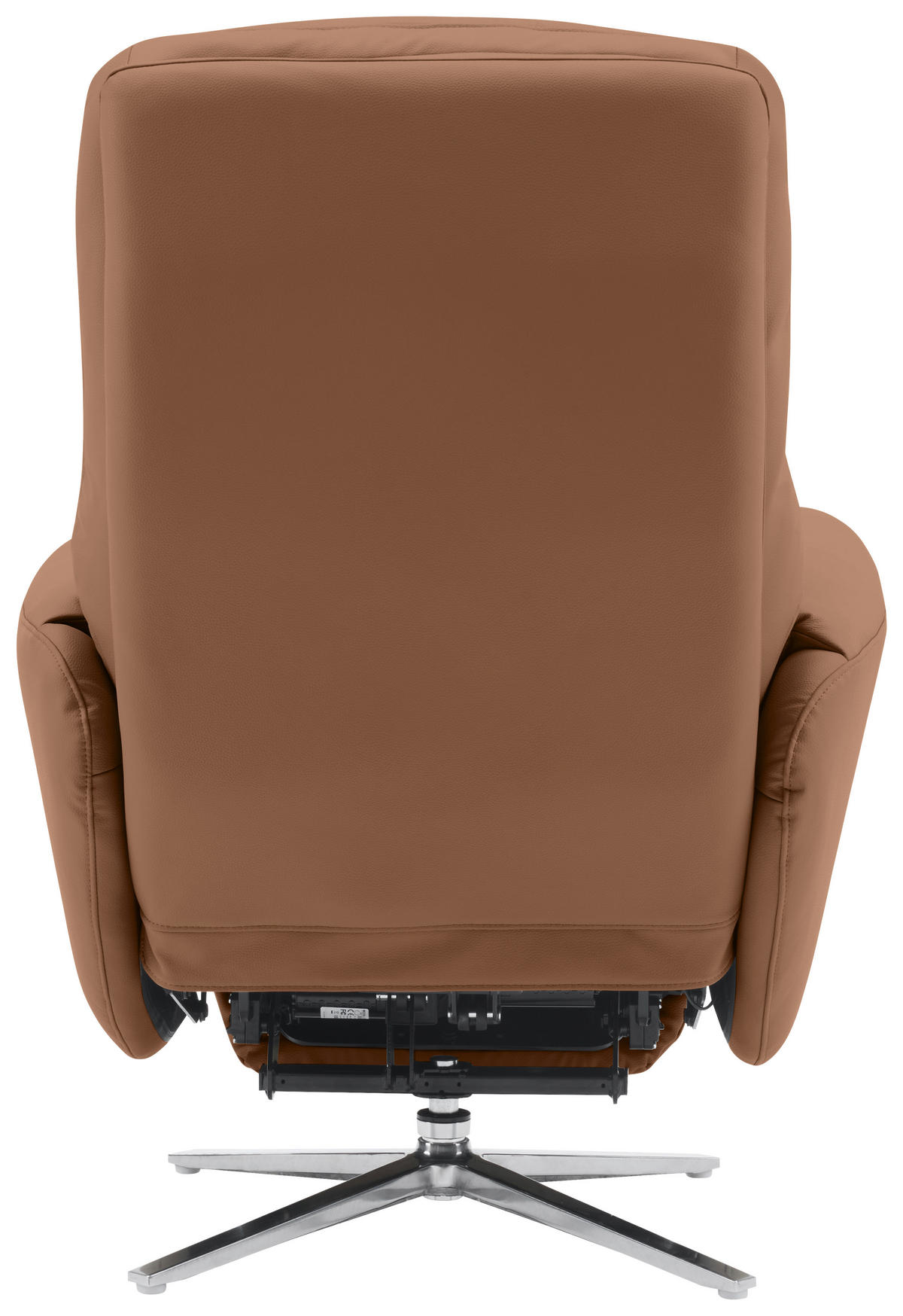 MASSAGESESSEL Echtleder Lederlook Braun    - Chromfarben/Braun, Design, Leder/Textil (79/110/85cm) - Livetastic
