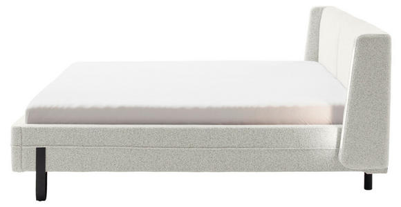 POLSTERBETT Beleuchtung 140/200 cm in Creme - Creme/Schwarz, MODERN, Textil/Metall (140/200cm) - Novel