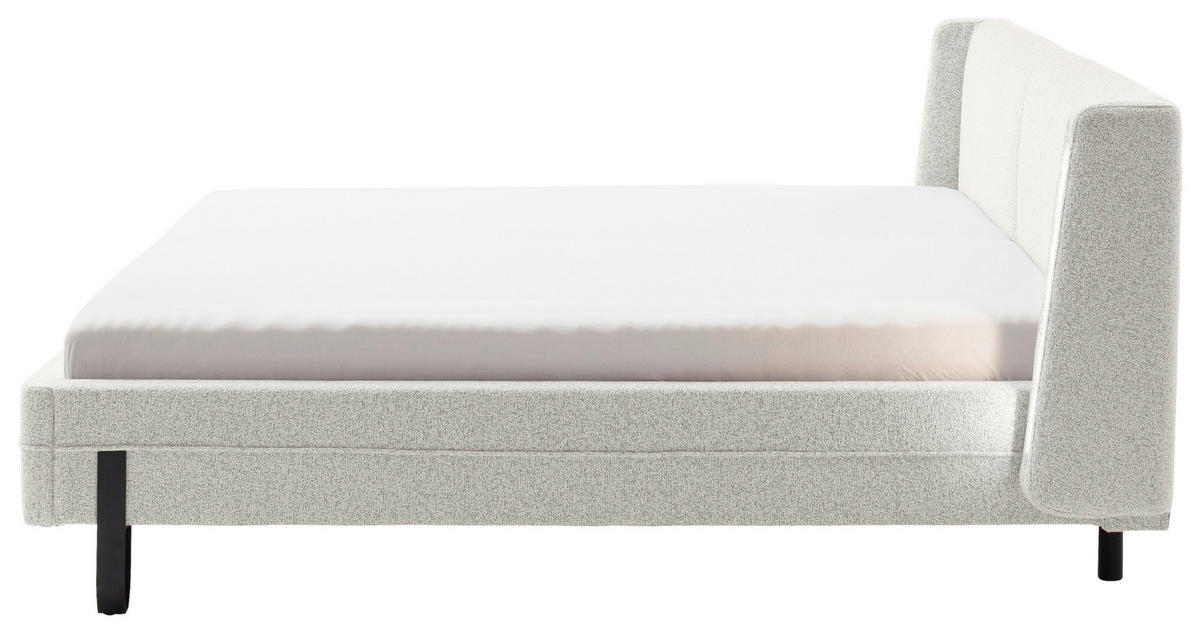 POLSTERBETT Beleuchtung 180/200 cm  in Creme  - Creme/Schwarz, MODERN, Textil/Metall (180/200cm) - Novel