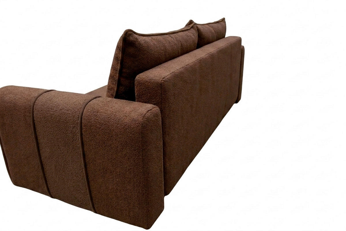 SCHLAFSOFA KIARA Bouclé Braun  inkl.  - Schwarz/Braun, Design, Kunststoff/Textil (235/100/100cm) - MID.YOU