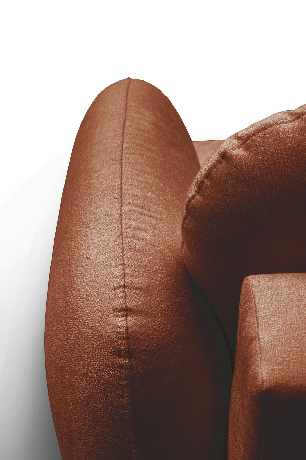 ECKSOFA VELU Terracotta Chenille  - Terracotta/Schwarz, Design, Textil (175cm) - MID.YOU