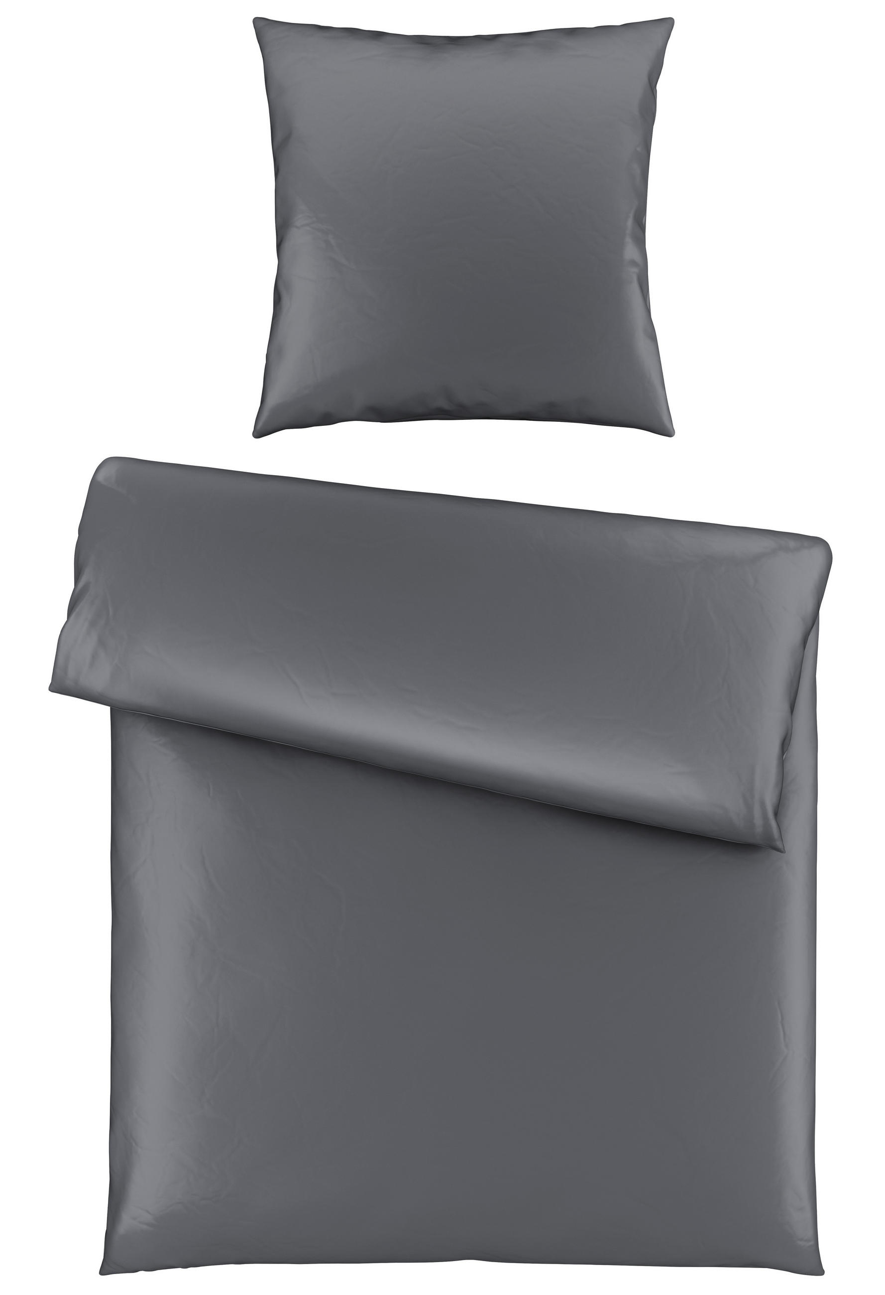 BETTWÄSCHE 2-teilig Segesta Satin 135/200 cm  - Anthrazit, MODERN, Textil (135/200cm) - Novel