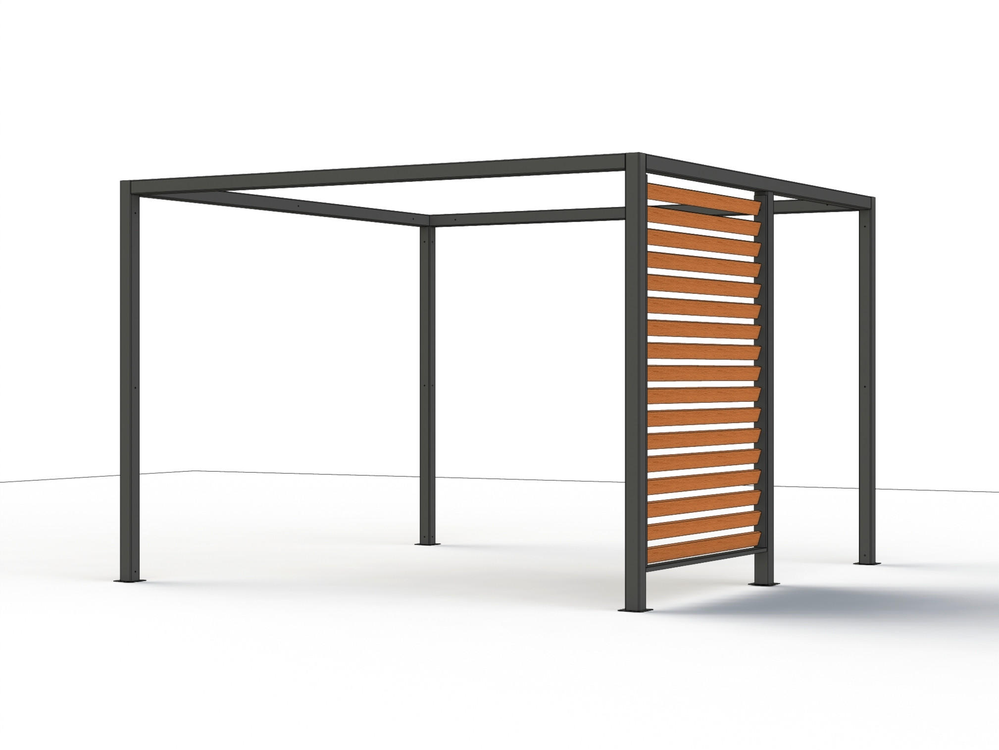 PAVILLON-SICHTSCHUTZ Holzoptik - Anthrazit/Braun, Basics, Metall (160/210/0,5cm) - Siena Garden