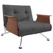 KŘESLO, antracitová, dřevo, kov, textil, - barvy ořechu/antracitová, Design, kov/dřevo (113/77/92-115cm) - Innovation