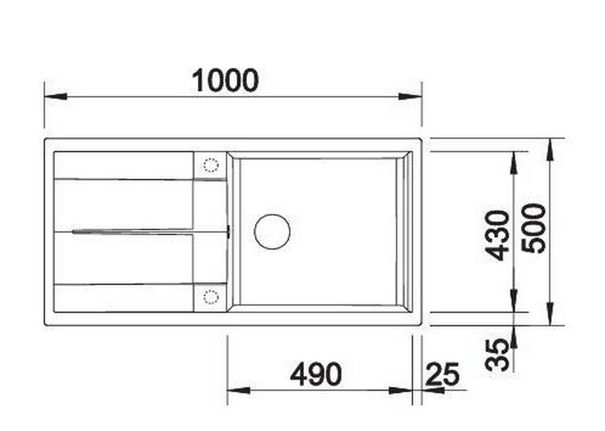 SPÜLE 515287  - Braun, Basics, Stein (100/19/50cm) - Blanco