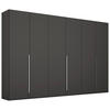 DREHTÜRENSCHRANK 301/223/60 cm 6-türig Graphitfarben  - Chromfarben/Graphitfarben, Design, Holzwerkstoff/Metall (301/223/60cm) - home24
