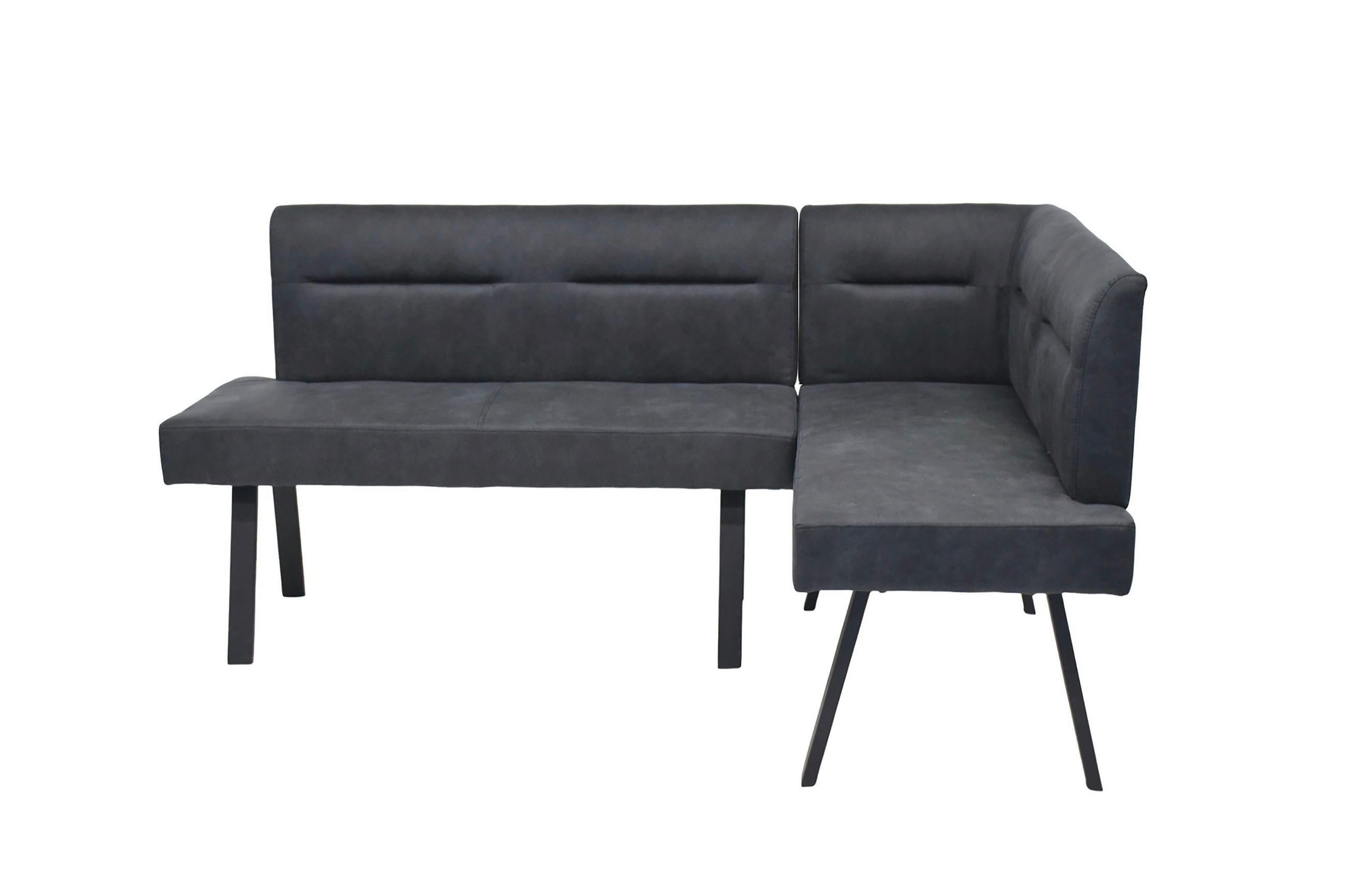 ECKBANK Metall, Textil Anthrazit  - Anthrazit/Schwarz, Modern, Textil/Metall (128/181cm) - MID.YOU