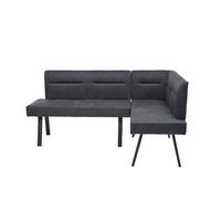 ECKBANK Metall, Textil Anthrazit  - Anthrazit/Schwarz, Modern, Textil/Metall (128/181cm) - MID.YOU