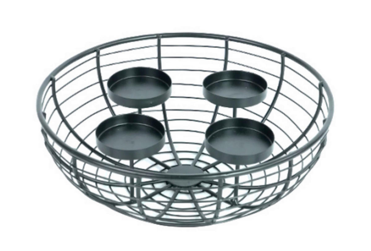 ADVENTSKRANZ  - Schwarz, LIFESTYLE, Metall (36/10cm) - X-Mas