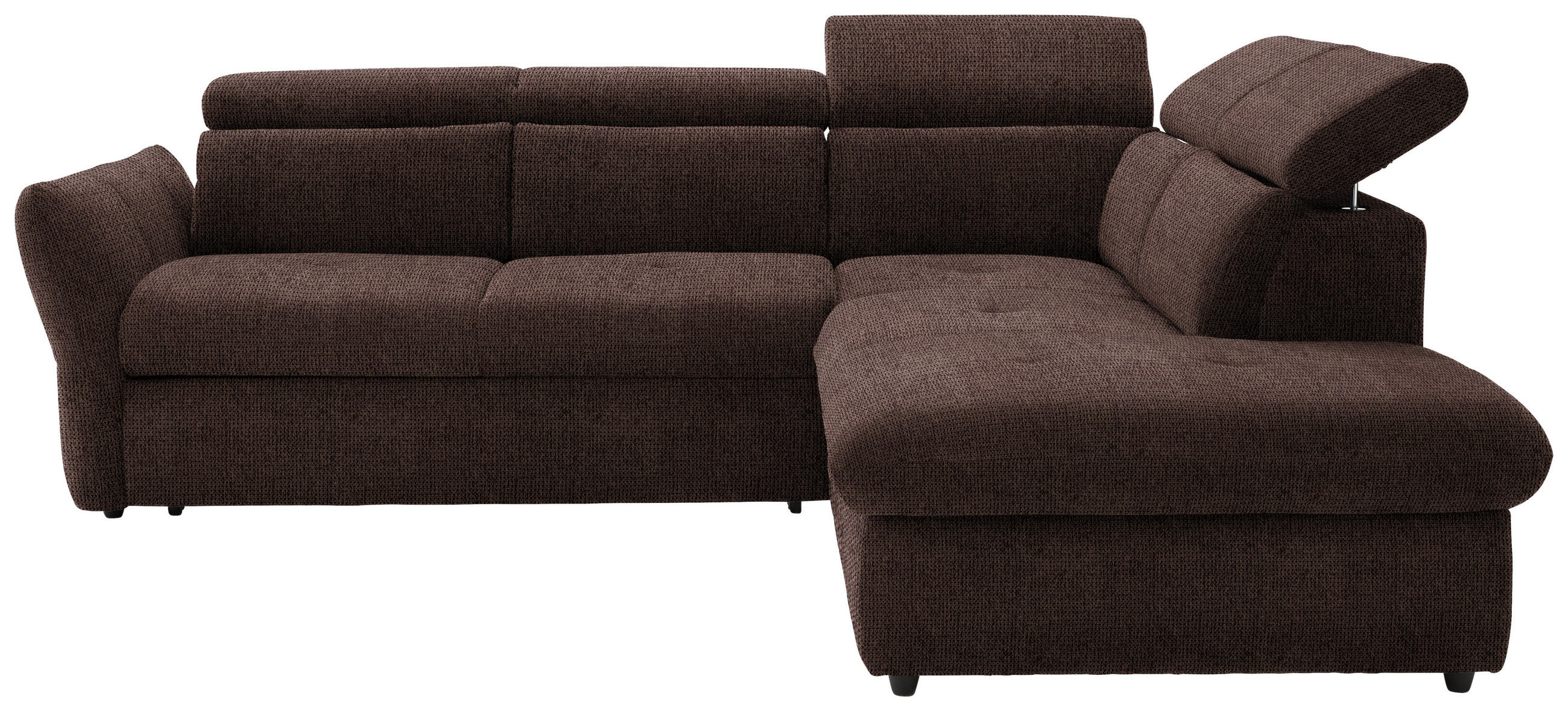 ECKSOFA in Mikrofaser Dunkelbraun  - Dunkelbraun/Schwarz, Design, Kunststoff/Textil (254/224cm) - Livetastic