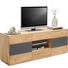 KOMODA LOWBOARD, antracitová, barvy dubu - barvy dubu/antracitová, Design, dřevo/sklo (177/65/42cm) - Valnatura KOMODA LOWBOARD, antracitová, barvy dubu - barvy dubu/antracitová, Design, dřevo/sklo (177/65/42cm) - Valnatura