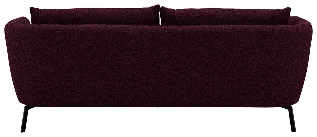 3-SITZER-SOFA Flachgewebe Beere  - Beere/Schwarz, Design, Textil/Metall (210/71/91cm) - Schöner Wohnen