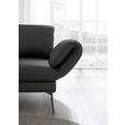 RÉCAMIERE in Echtleder Dunkelgrau  - Chromfarben/Dunkelgrau, Design, Leder/Metall (209/85-109/95-16cm) - Dieter Knoll