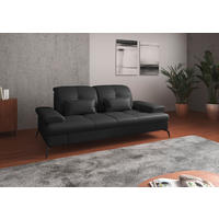 3-SITZER-SOFA Echtleder Schwarz  - Schwarz, KONVENTIONELL, Leder/Metall (212/90/122cm) - Sit & More