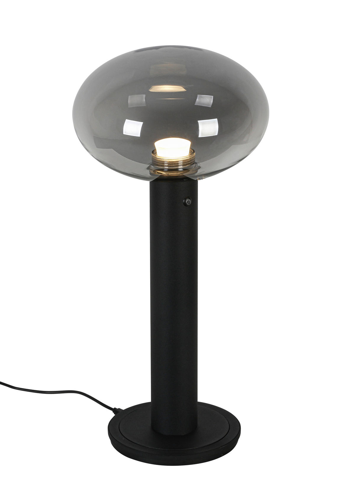 AKKU-TISCHLEUCHTE 20/42 cm  - Chromfarben/Schwarz, Design, Glas/Kunststoff (20/42cm) - Dieter Knoll