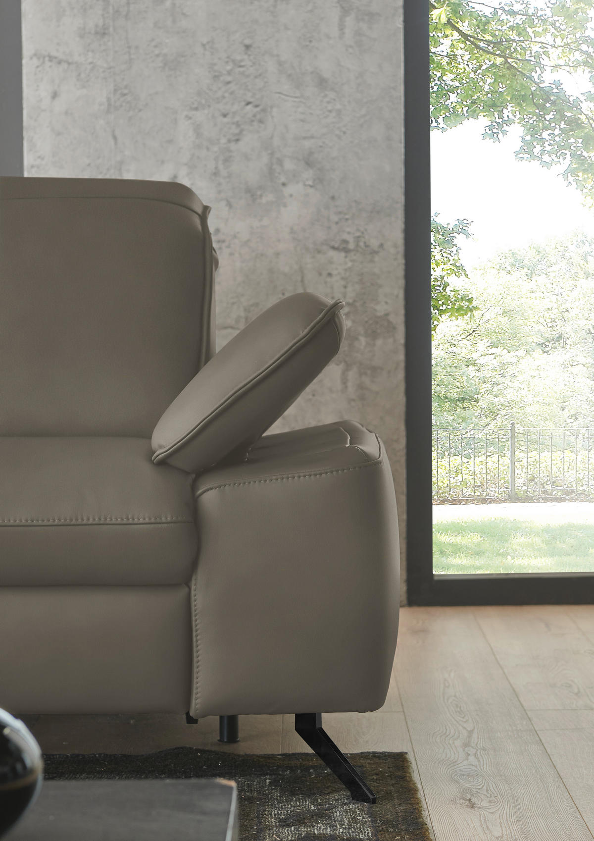 ECKSOFA  Echtleder Cappuccino  - Schwarz/Cappuccino, Design, Leder/Metall (169/307cm) - Beldomo Premium