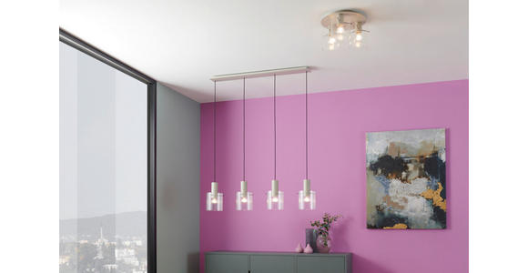 HÄNGELEUCHTE 123/18/150 cm - Transparent/Beige, KONVENTIONELL, Glas/Metall (123/18/150cm) - Dieter Knoll