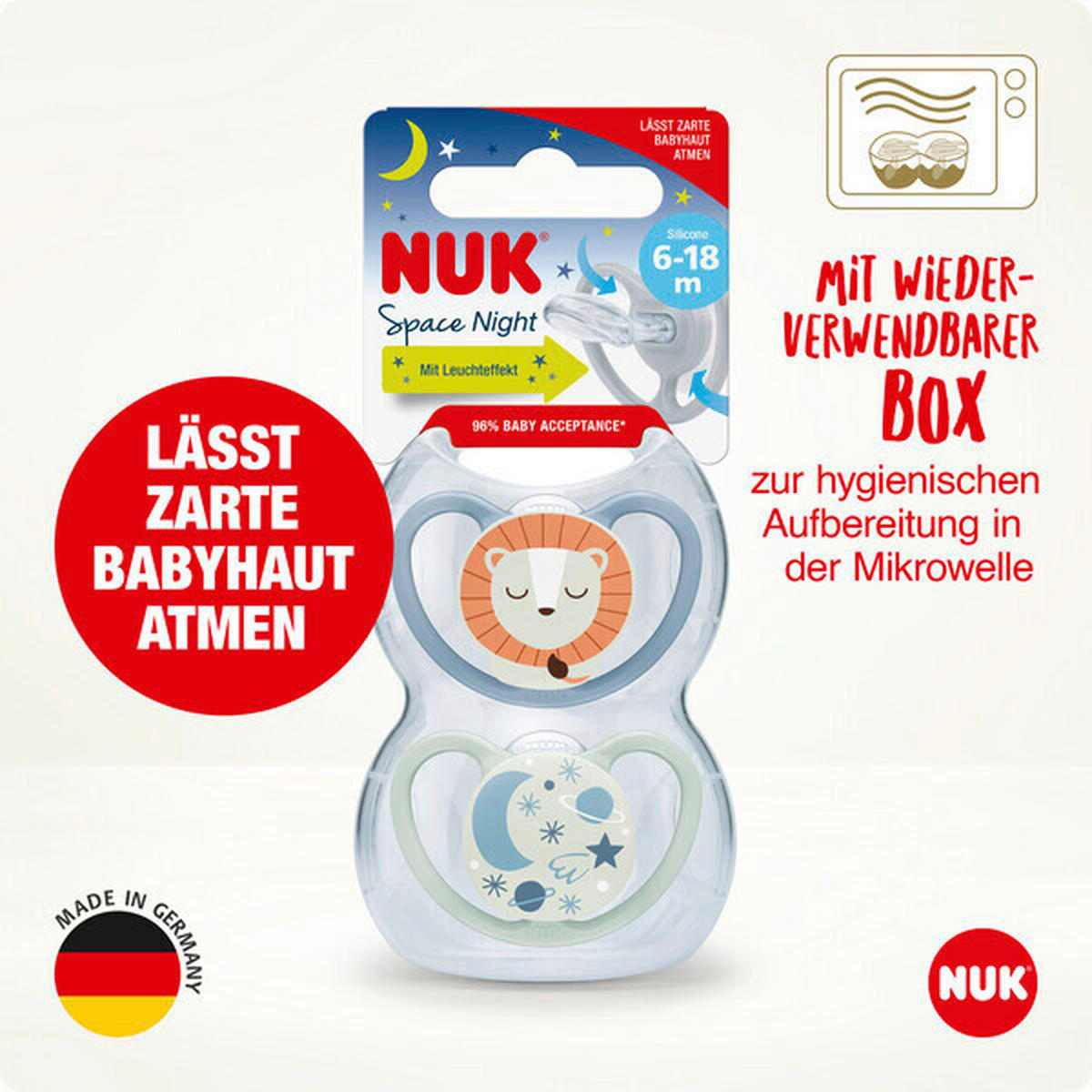 SCHNULLER 6 Monat(e)  - Basics (5,3/6/13,5cm) - NUK