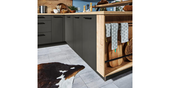 EINBAUKÜCHE - Graphitfarben, Design, Holzwerkstoff - Dieter Knoll
