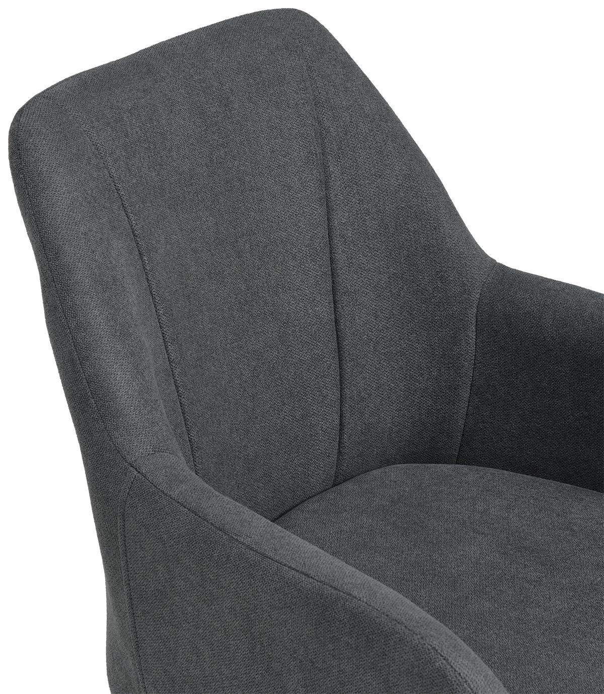 ARMLEHNSTUHL  in Eisen Webstoff  - Schwarz/Grau, LIFESTYLE, Textil/Metall (56/87/60cm) - MID.YOU