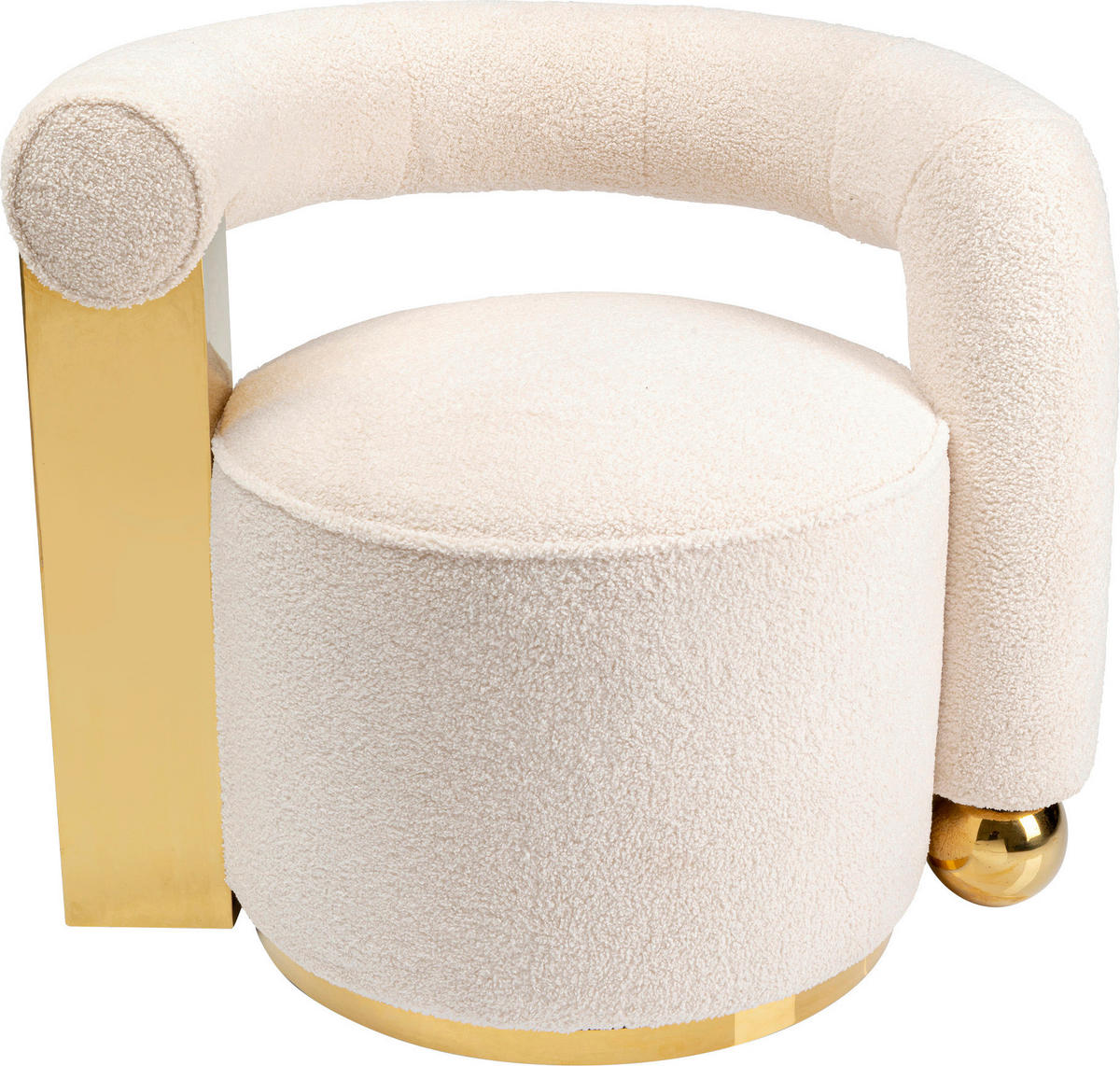 COCKTAILSESSEL - Goldfarben/Weiß, LIFESTYLE, Holzwerkstoff/Textil (83/65,5/69cm) - Kare-Design