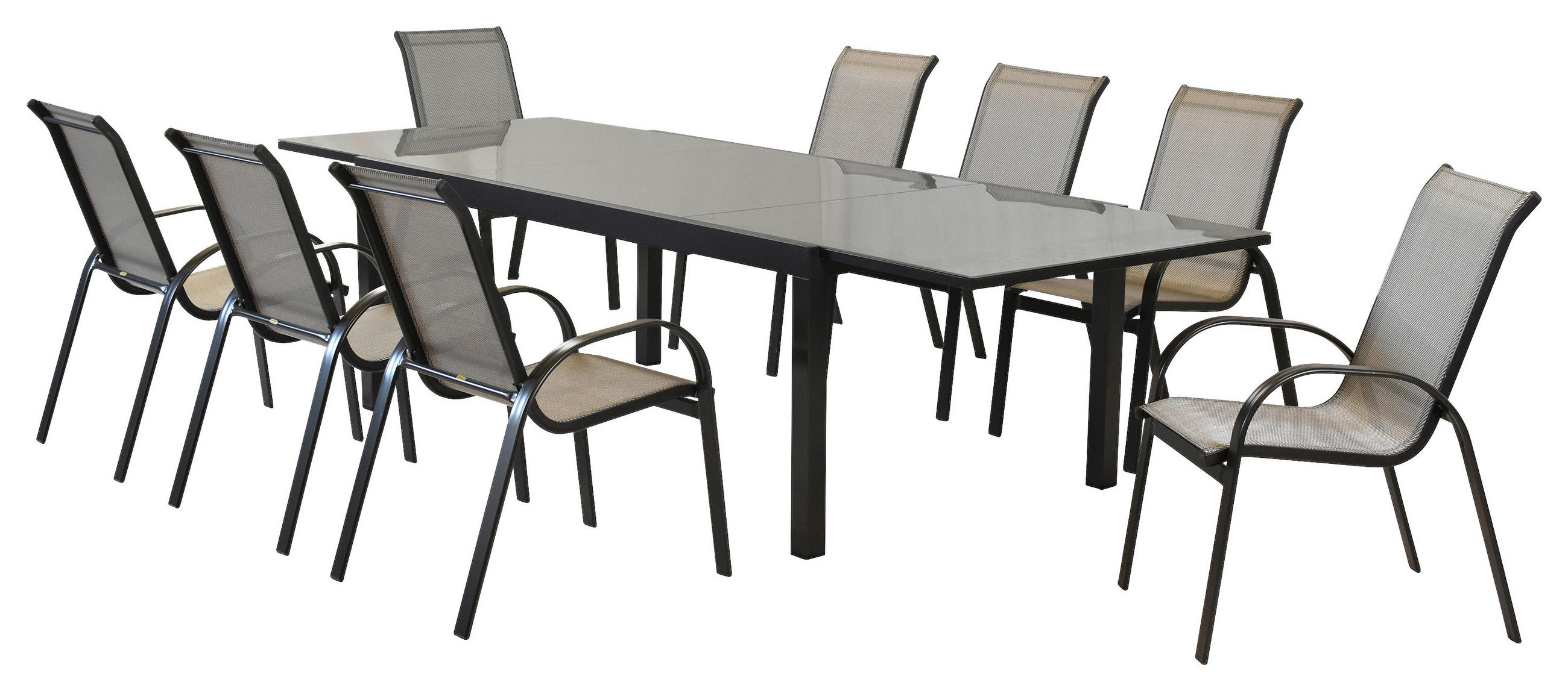 GARTENSET Aluminium  - Graphitfarben/Braun, MODERN, Textil/Metall - Gardenson