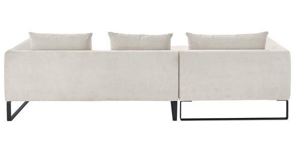 ECKSOFA  in Feincord Weiß  178/284 cm  - Schwarz/Weiß, KONVENTIONELL, Textil/Metall (178/284cm) - Hom`in