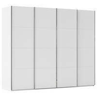 SCHWEBETÜRENSCHRANK 271/235/68 cm,  in Weiß, 4 Tür(en)  - Chromfarben/Weiß, Design, Holzwerkstoff/Metall (271/235/68cm) - Novel