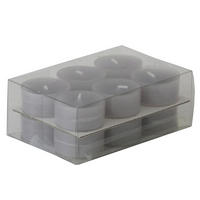 SADA ČAJOVÝCH SVIEČOK 12 kus 12 kus - sivá, Basics (3,8/1,8cm)
