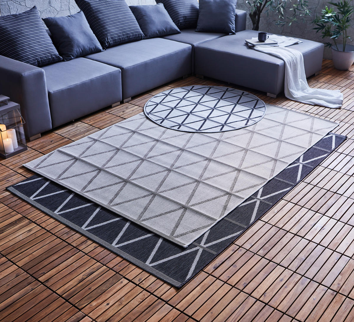 VENKOVNÍ KOBEREC, 160/230 cm, černá - černá, Design, textil (160/230cm) - Novel