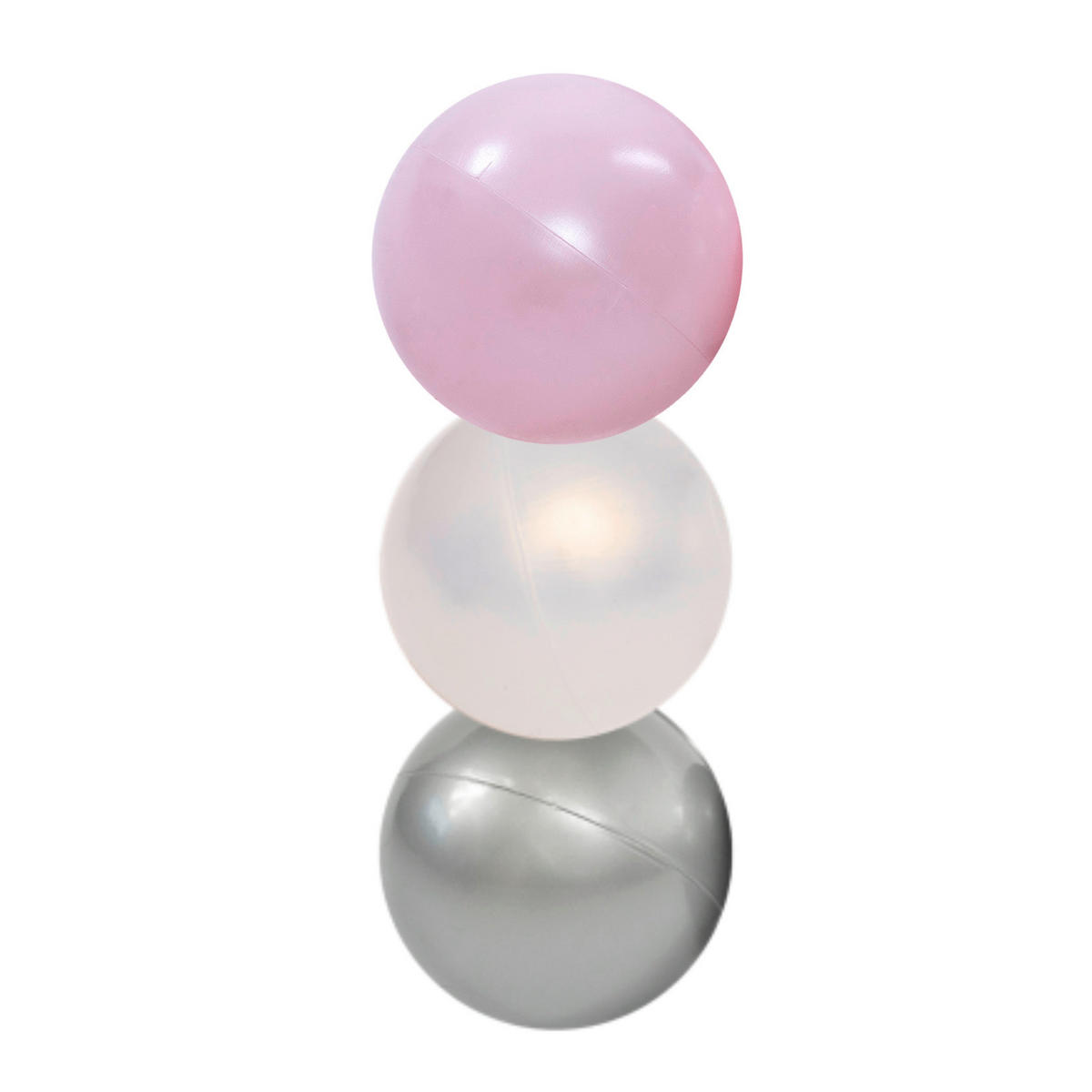 BÄLLESET  - Hellrosa/Silberfarben, Trend, Kunststoff - Jimmylee