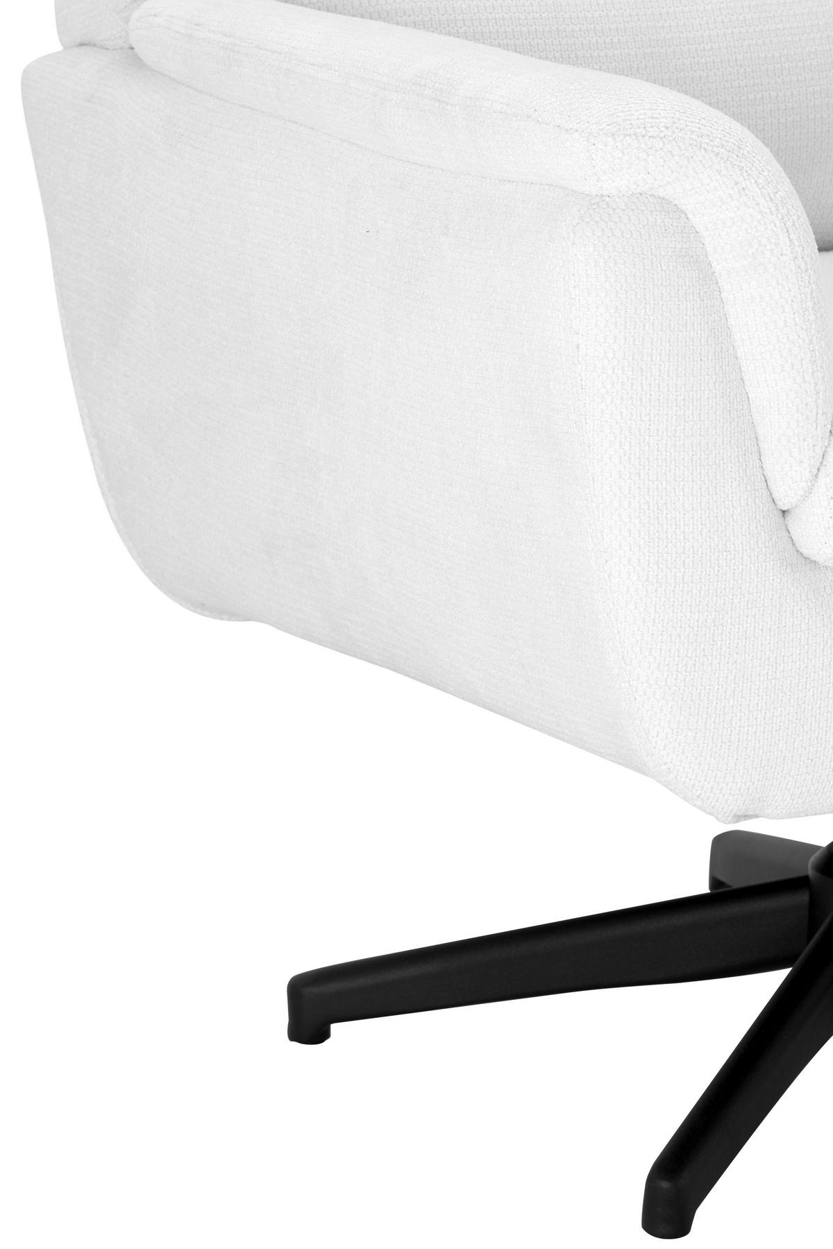 SESSEL in Webstoff Weiß  - Schwarz/Weiß, KONVENTIONELL, Textil/Metall (76/103/89cm) - Livetastic