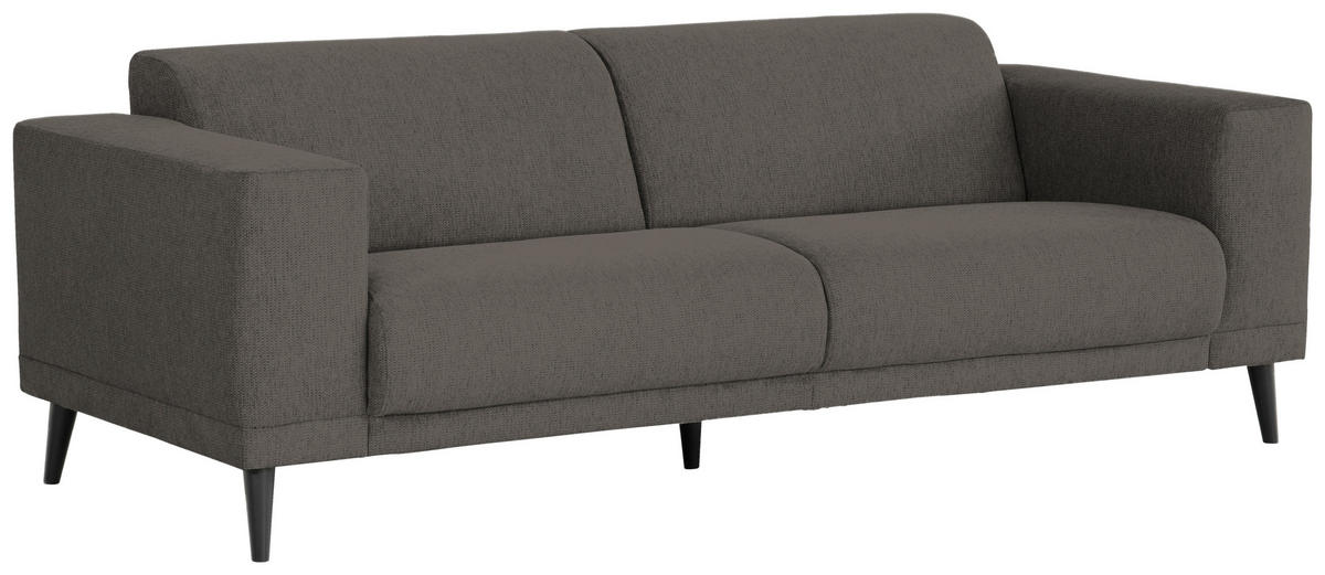 3-SITZER-SOFA in Webstoff Anthrazit  - Anthrazit/Schwarz, Design, Holz/Textil (218/77/93cm) - MID.YOU