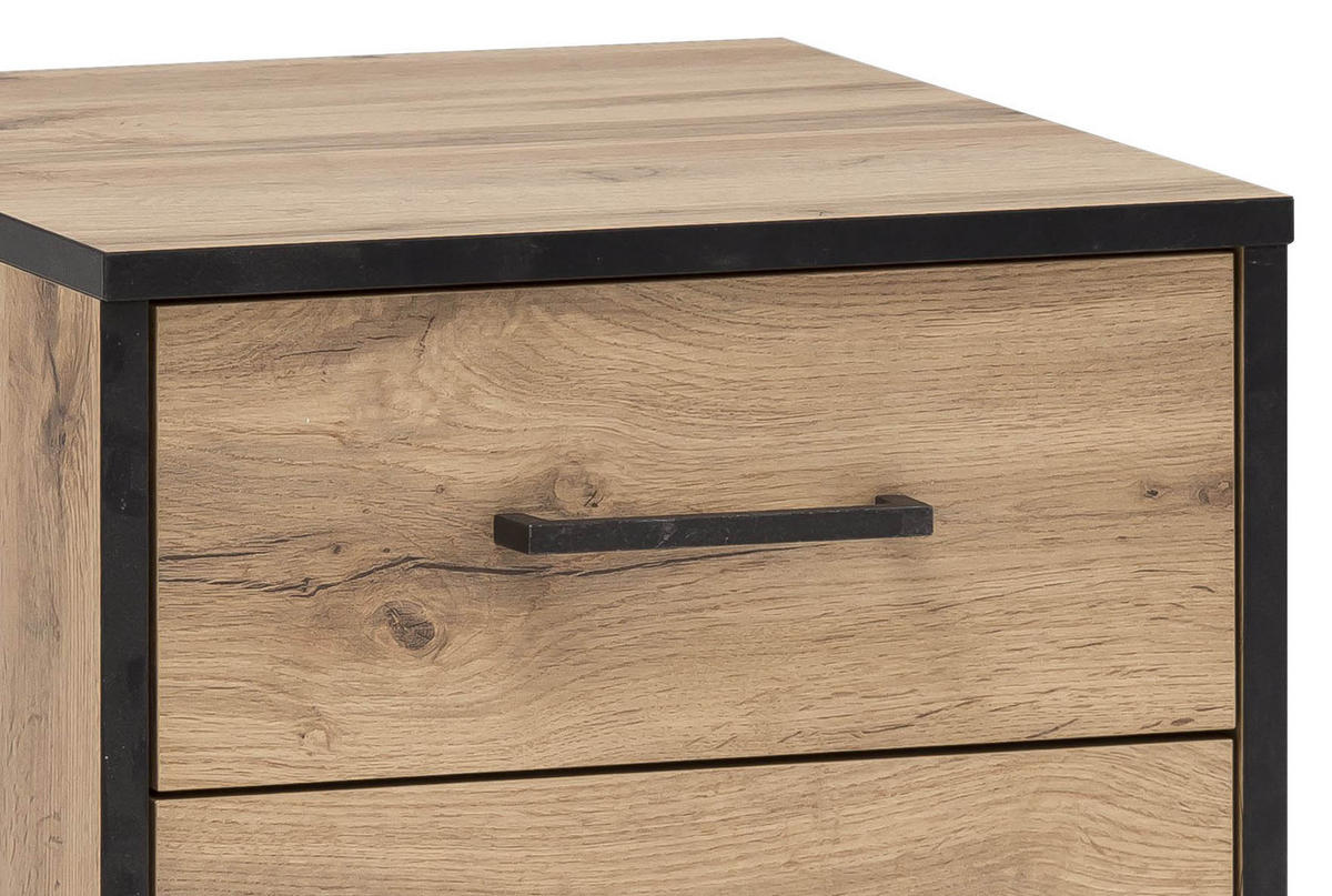 ROLLCONTAINER Eichefarben  - Eichefarben/Schwarz, KONVENTIONELL, Holzwerkstoff/Kunststoff (40,1/57/50cm) - MID.YOU