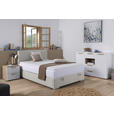 BOXBETT 140/200 cm in Ecru - Chromfarben/Ecru, KONVENTIONELL, Kunststoff/Textil (140/200cm) - Carryhome