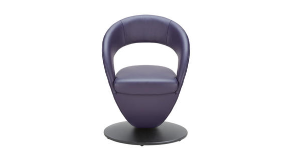 STUHL Echtleder Schwarz, Brombeere - Brombeere/Schwarz, Design, Leder/Metall (62/86/61cm) - Moderano