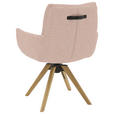 ARMLEHNSTUHL  Sitzfläche 360° drehbar, mit Griff Flachgewebe  Rosa  - Eichefarben/Rosa, Design, Holz/Textil (62/90/68cm) - Valnatura