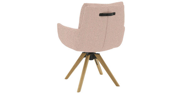 ARMLEHNSTUHL  Sitzfläche 360° drehbar, mit Griff Flachgewebe  Rosa  - Eichefarben/Rosa, Design, Holz/Textil (62/90/68cm) - Valnatura
